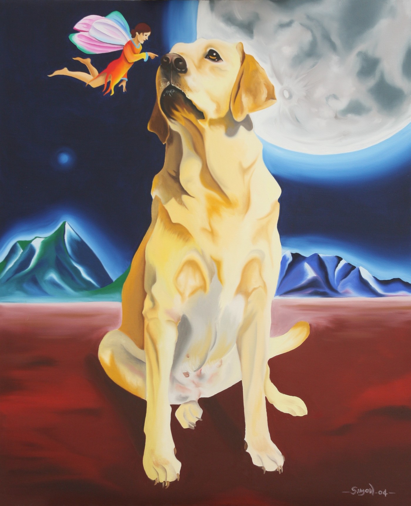 Pet portrait painting of Ambar