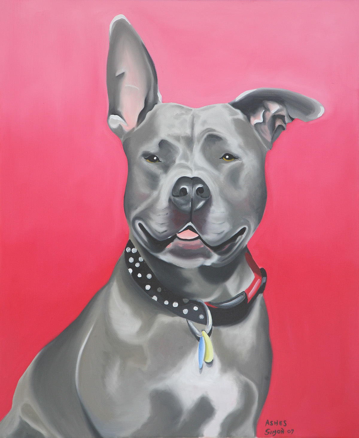 Pet portrait painting of Ashes