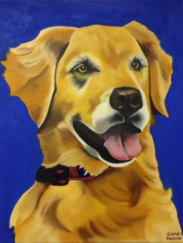 Pet portrait painting of Brockton