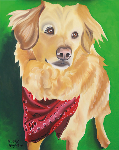 Pet portrait painting of Bucky