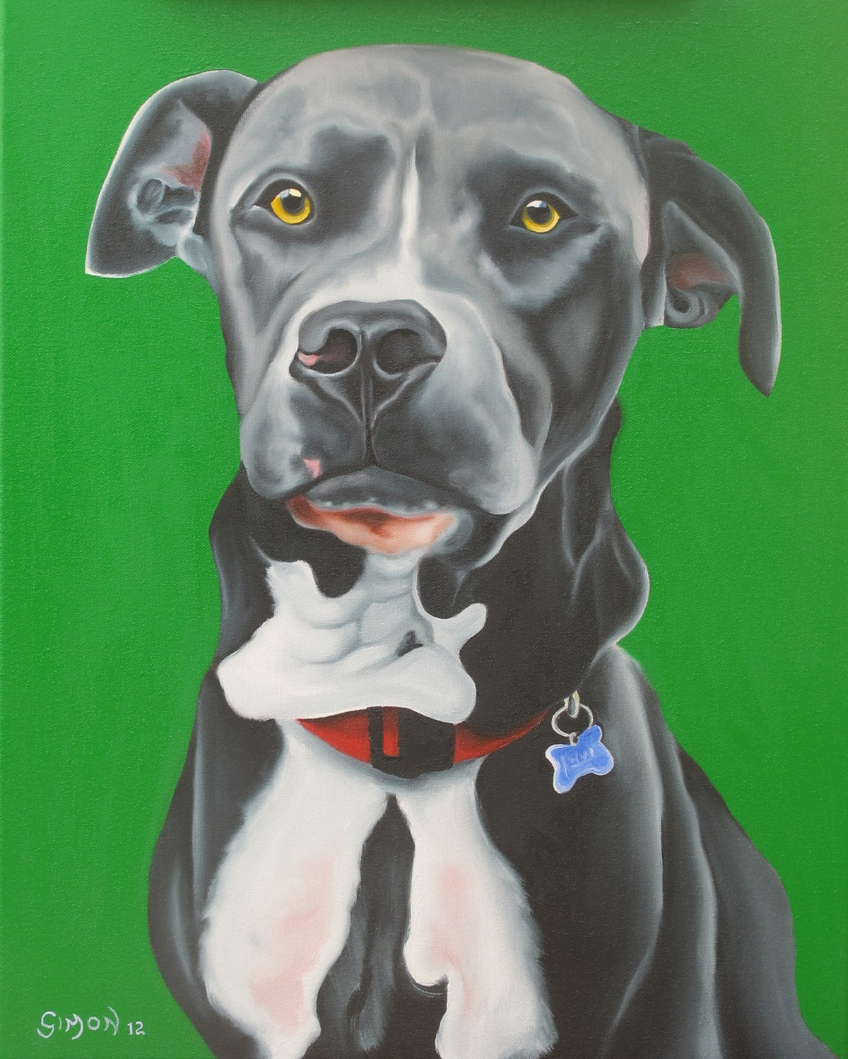 Pet portrait painting of Dublin
