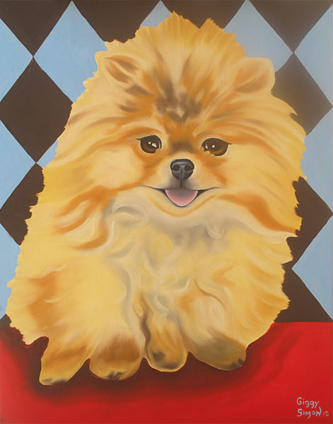 Pet portrait painting of Giggy
