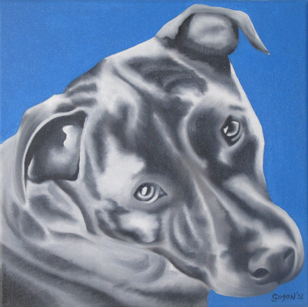 Pet portrait painting of Hutch
