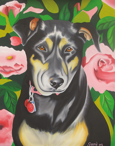 Pet portrait painting of John Baker