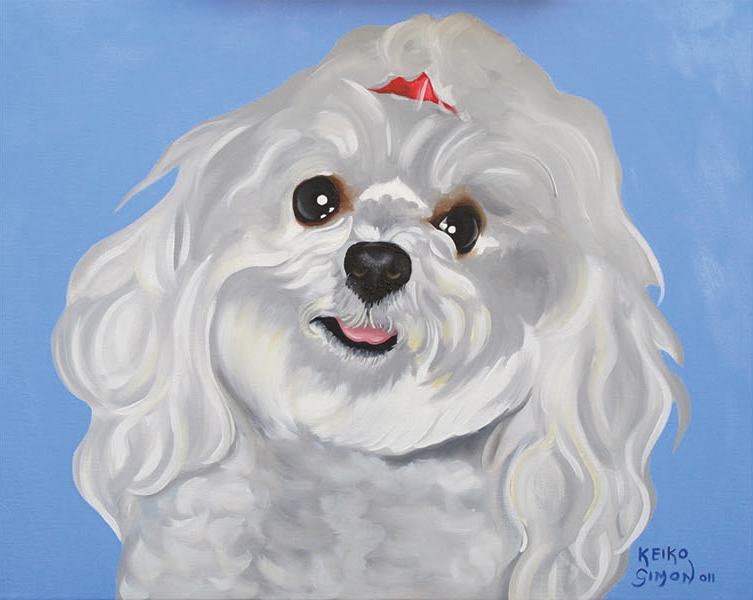 Pet portrait painting of Keiko