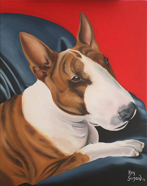 Pet portrait painting of Kfir