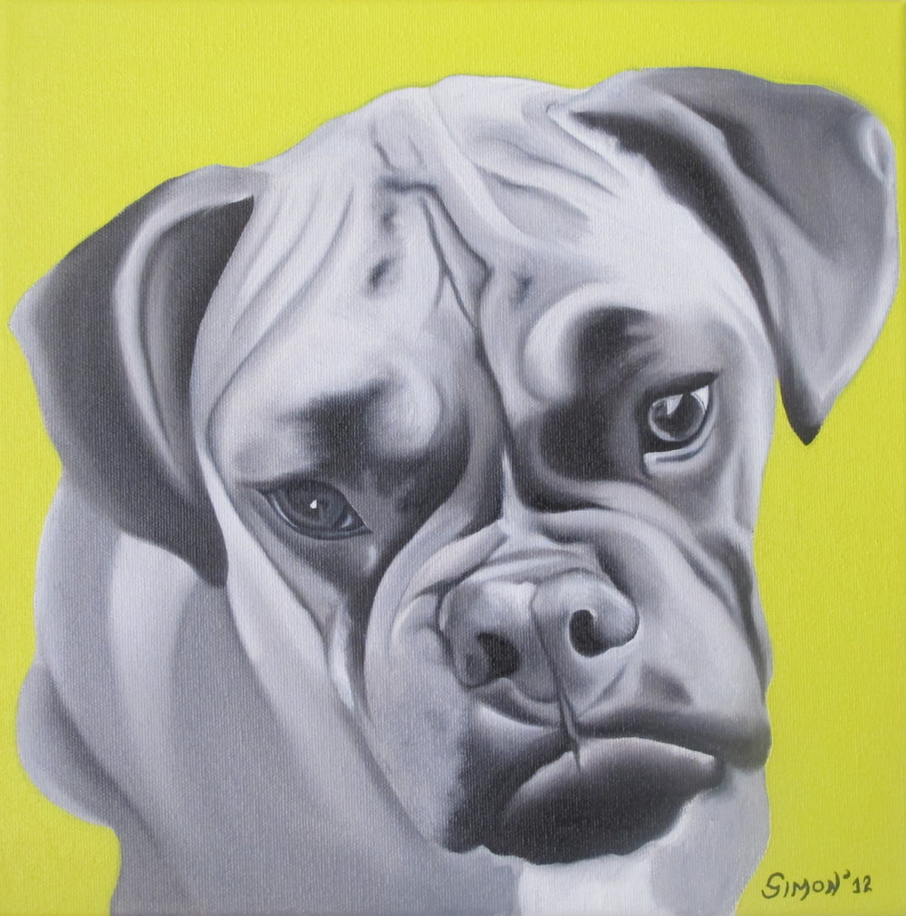 Pet portrait painting of Lacey