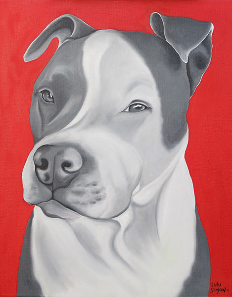 Pet portrait painting of Lulu