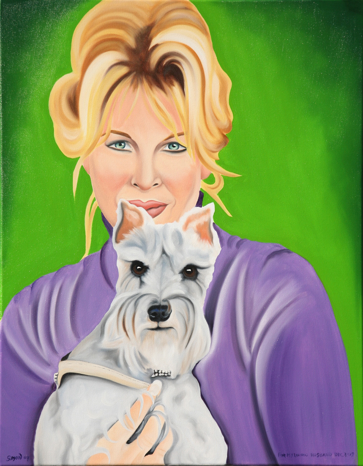 Pet portrait painting of Schnapps