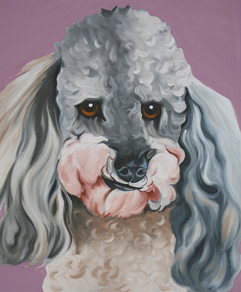Pet portrait painting of Spanky